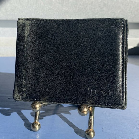Tumi Bags Tumi Folding Money Clip Black Wallet Billfold Id Credit Card Holder Minimalist